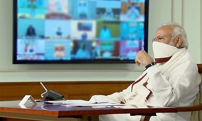  Pm Modi Led Virtual Video Conference With Cabinet Ministers On Corona Lock Down,-TeluguStop.com