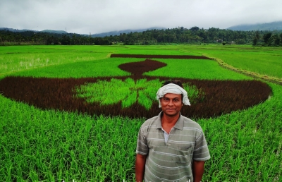  Teacher-turned-farmer Creates ‘paddy Art’ To Promote Farming-TeluguStop.com
