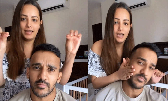  Viral Video Actress Anita Hassanandani Slapped Her Husband , Anita Hassanandani,-TeluguStop.com