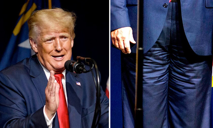  Donald Trump Backwards Pants Viral Photos, Donald Trump, North Carolina,  Donald-TeluguStop.com
