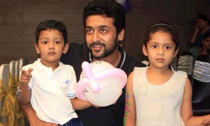  Kollywood Hero Suriya Son And Daughter Photo Viral, Kollywood Hero, Suriya, Dev,-TeluguStop.com