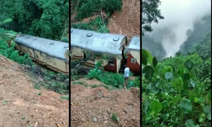  Mangalore To Mumbai Train Stopped In Goa Due To Landslide Over The Train Falls I-TeluguStop.com