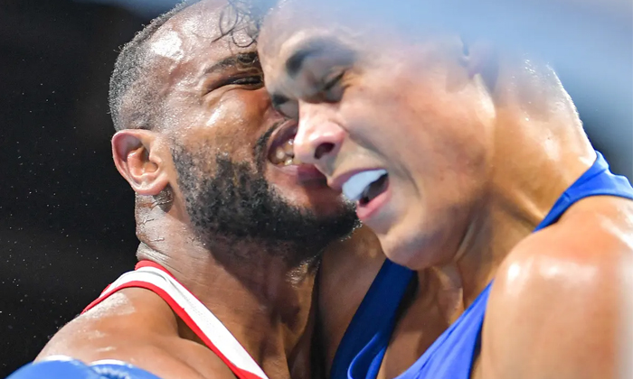  Viral Morocco Boxer Bites The Ear Of New Zealand Boxer David Nyikas In Tokyo Oly-TeluguStop.com