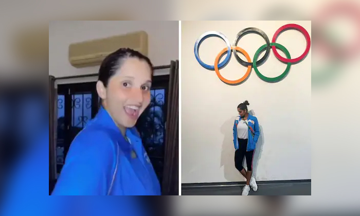  Viral Video Tokyo Olympic Kit Reaches Sania Mirza Dance Steps, Dance, Olympic Ki-TeluguStop.com