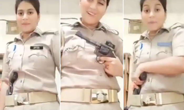  The Female Police Officer Who Wanted To Show Her Talent Through Video But , Fema-TeluguStop.com
