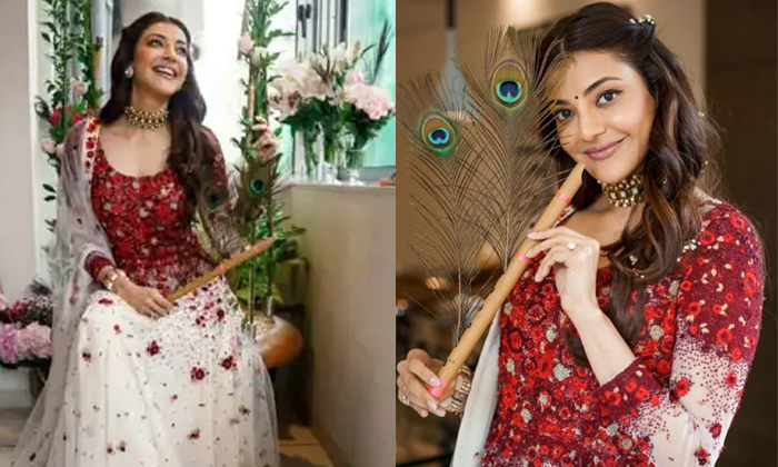  Kajal Aggarwal Krishnastami Pics Viral In Social Media, Kajal Aggarwal, Tollywo-TeluguStop.com