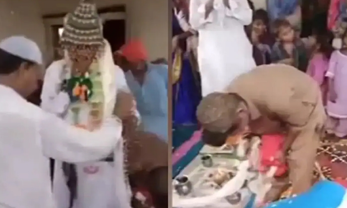  Video Of Man Gets Marriage With Goat Goes Viral, Young Man Gets Marriage With Go-TeluguStop.com