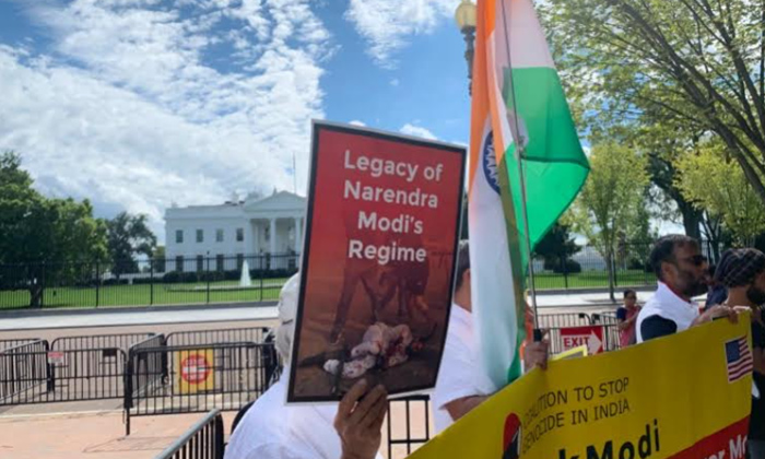  Indian Americans Protest Outside White House Over Modi’s Visit, Indian America-TeluguStop.com