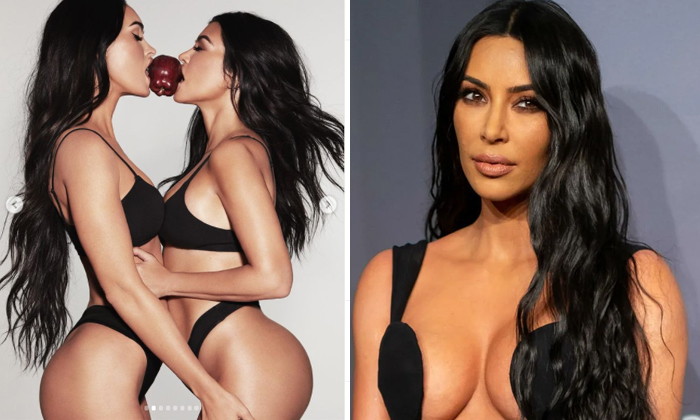  Kim Kardashian Bold Show With Top Less, Kim Kardashian, Hollywood Actress, Kim K-TeluguStop.com
