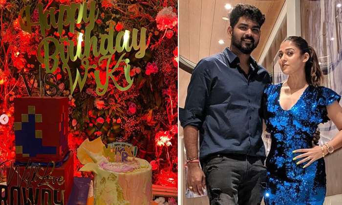  Nayanthara Throws A Surprise Birthday Party For Vignesh Shivan Birthday,  Vigne-TeluguStop.com