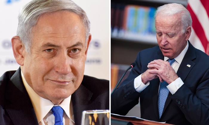  Repeating Debunked Claim, Netanyahu Mocks Biden For Sleeping During Bennett Meet-TeluguStop.com