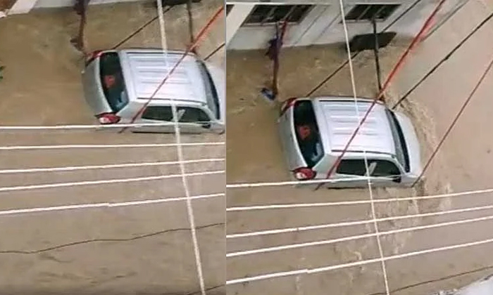  Car Owner Tied The Car With Ropes Over The Fear Of Heavy Rains, Viral Latest, Vi-TeluguStop.com