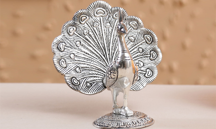 Telugu Lakshmi Devi, Peacock, Silverpeacock, Silver Peacock, Telugu Bhakthi, Tel