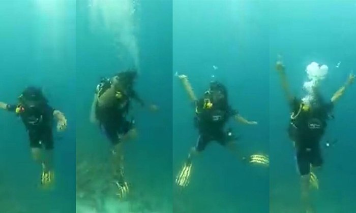  Neeraj Chopra Javelin Throwing Under Water In Scuba Dive, Neeraj Chopra, Sports-TeluguStop.com