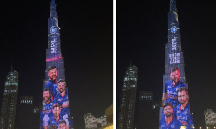  Burj Khalifa Lights Up With Team Indias New T20 World Cup Jersey, India Jersey,-TeluguStop.com