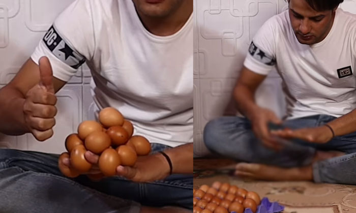  The Man Who Created A Miracle With Eggs .eggs, New Record,wonder, Viral Latest V-TeluguStop.com