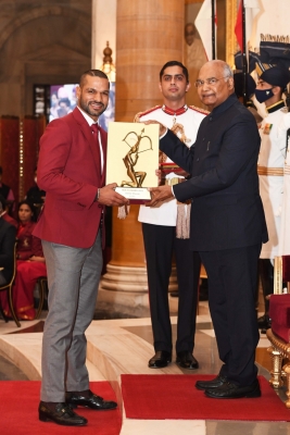  Great Honour To Receive Arjuna Award, Says Shikhar Dhawan-TeluguStop.com