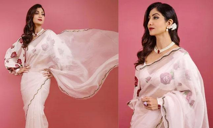  Actress Shilpashetty Saree Jewellery Details Here Goes Viral In Social Media Det-TeluguStop.com