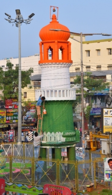  Andhra’s Jinnah Tower Gets Tricolour Coat #andhras #jinnah-TeluguStop.com