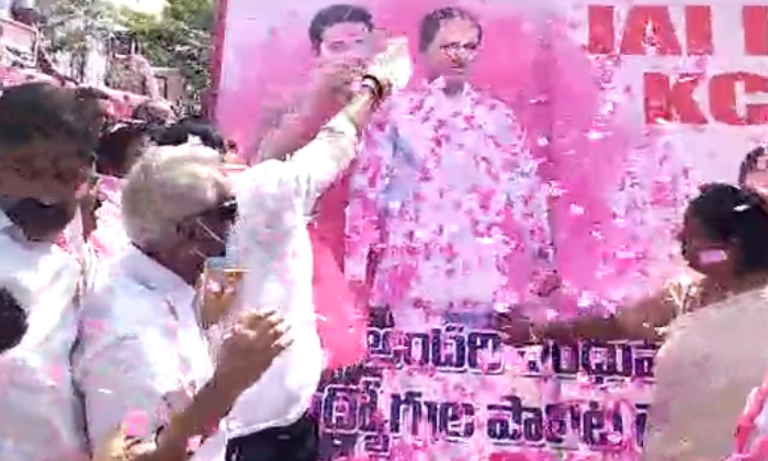  Mla Danam Nagender Trs Activists Who Were Anointed To Paint Cm Kcr Minister Ktr-TeluguStop.com