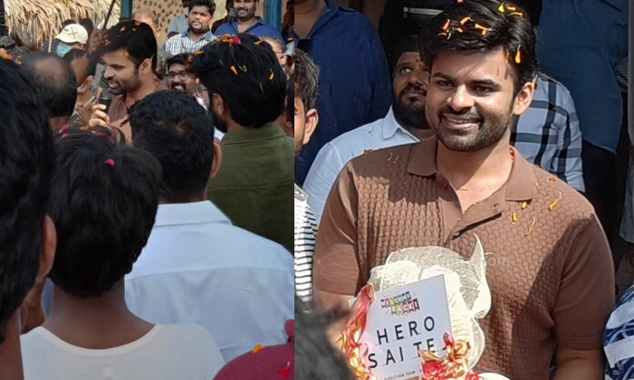  Sai Tej Gets A Warm Welcome On The Sets Of Sdt15-TeluguStop.com