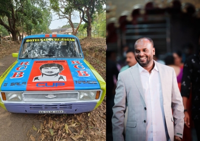  Ipl Fever Grips K'taka; Rcb Fan Gives Vintage Car A Makeover-TeluguStop.com