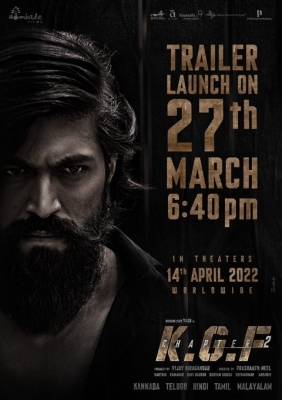  Makers Lock Release Date For Yash-starrer 'kgf: Chapter 2's Theatrical Trailer-TeluguStop.com