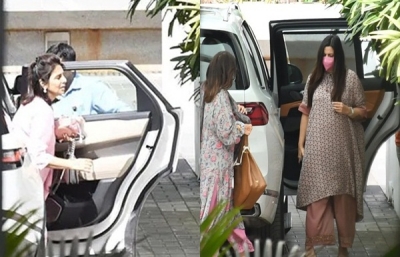  After Wedding, Neetu Kapoor, Soni Razdan, Shaheen Bhatt Visit Ranbir, Alia's Res-TeluguStop.com