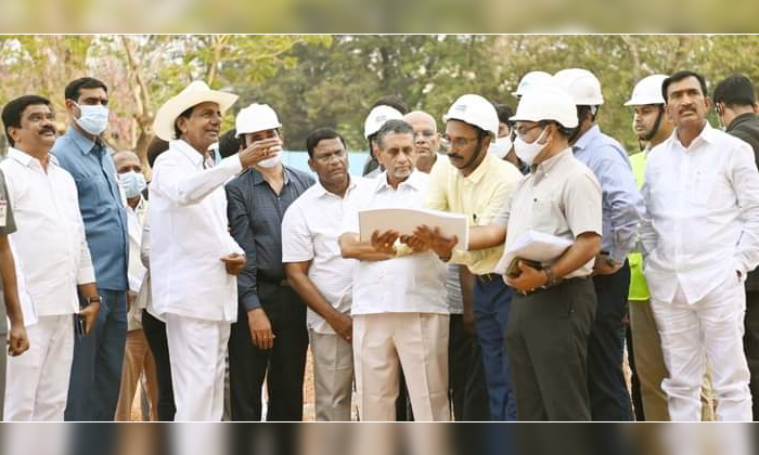  Hyderabad Cm Kcr Inspected New Secretariat Constructional Works Details, Hyderab-TeluguStop.com