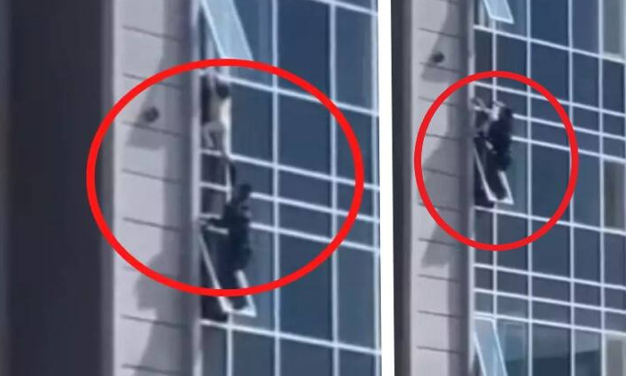  Man Saves Girl Hanging On The Sixth Floor Of A Building Viral Video Details, Kid-TeluguStop.com