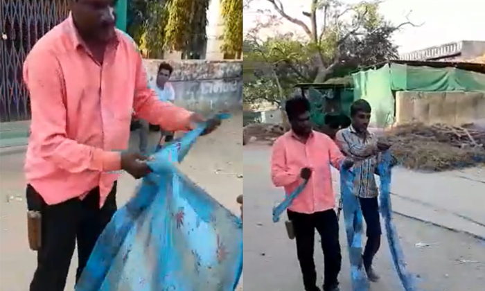  Viral Video Man Making Ropes With Recycled Garments Details, Saree, Viral Lates-TeluguStop.com