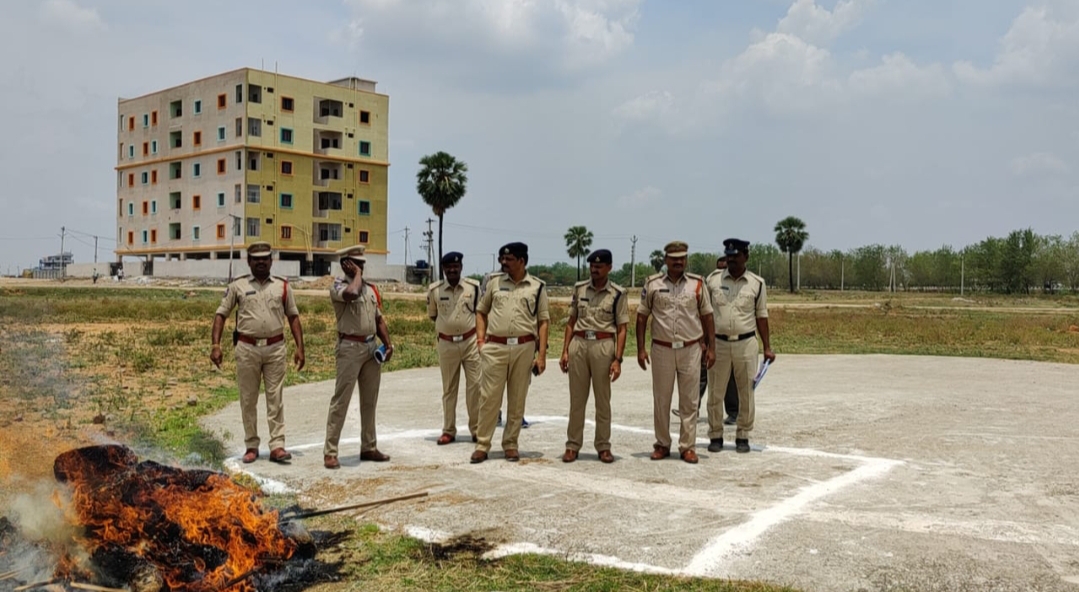  Police Burn Marijuana-TeluguStop.com