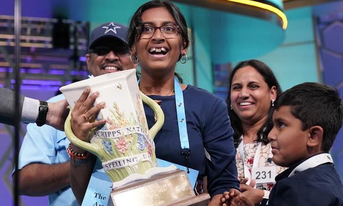  Indian-american Girl Harini Logan Wins 2022 Scripps National Spelling Bee After-TeluguStop.com