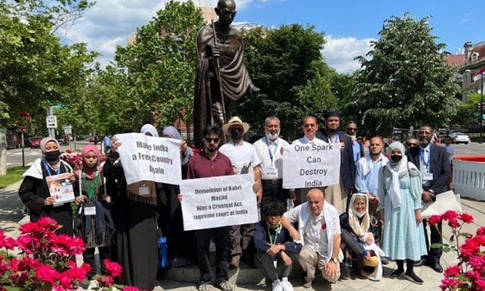  Us Indian Muslims Protest At Embassy Of India In Washington Us , Indian Muslims-TeluguStop.com