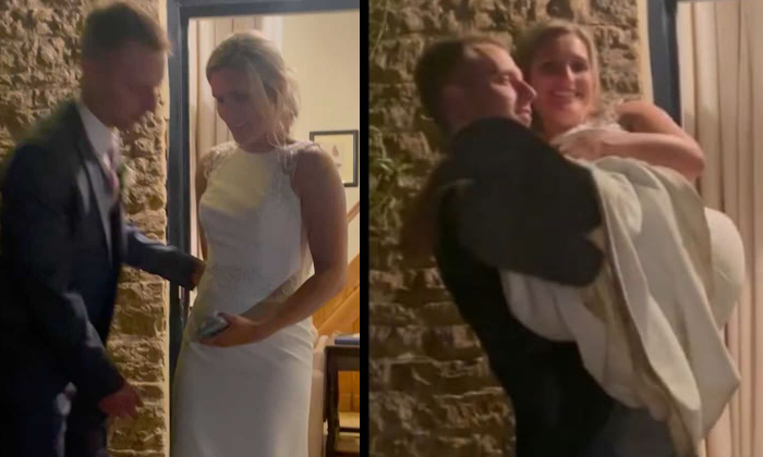 The Groom Who Picks Up The Bride And Drops Her Funny Viral Video Details, Bride, The Groom Who Picks Up The Bride And Drops Her Funny Viral Video Details, Bride,-TeluguStop.com