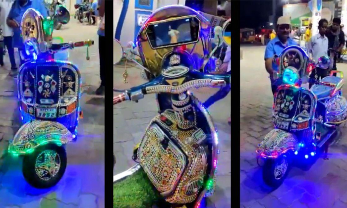  Anand Mahindra Shares Disco Version Scooter Viral On Social Media Details, Disc-TeluguStop.com