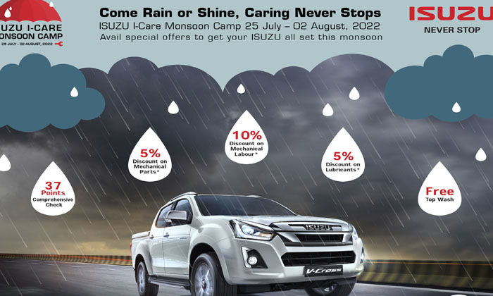  Isuzu Motors India To Roll-out ‘isuzu I-care Monsoon Camp’ Across India-TeluguStop.com