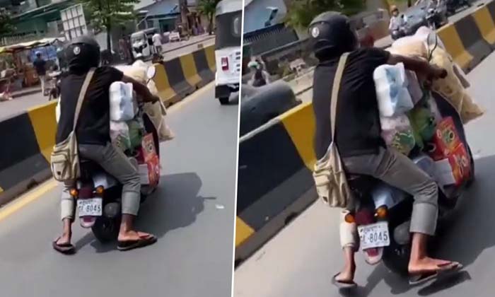  Viral  Overloaded Scooter  Overreaction Of Netizens Is This The Reaction Of The-TeluguStop.com