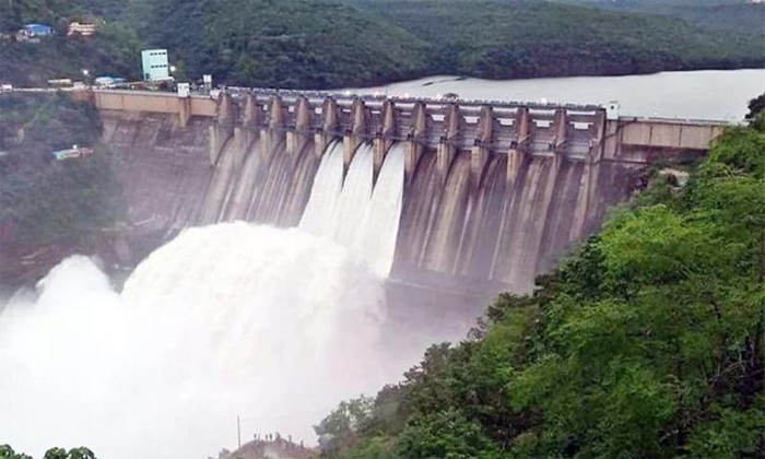  Srisailam Project Lifting Three Gates And Releasing Water , Srisailam Project, L-TeluguStop.com