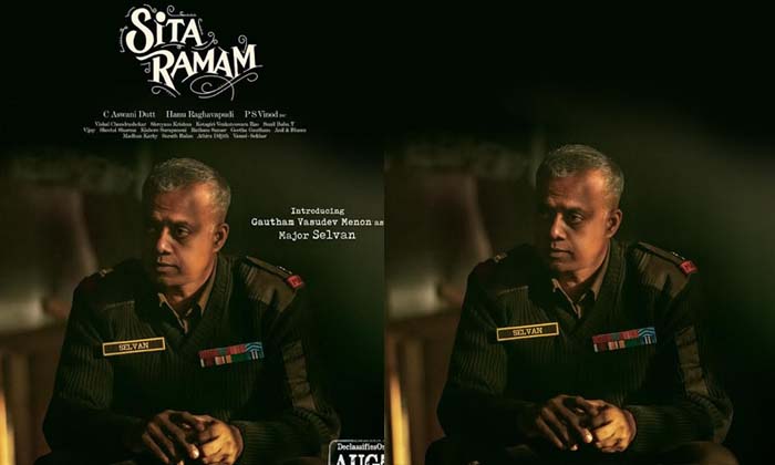  Introducing Gautham Vasudev Menon As Major Selvan In Sita Ramam-TeluguStop.com