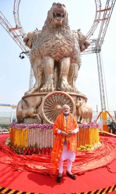  How The National Emblem On New Parliament Building Is Unqiue-TeluguStop.com