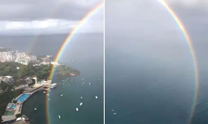 Rainbows Are Actually In Full Circles Video Viral On Social Media Details, Rainb Rainbows Are Actually In Full Circles Video Viral On Social Media Details, Rainb-TeluguStop.com