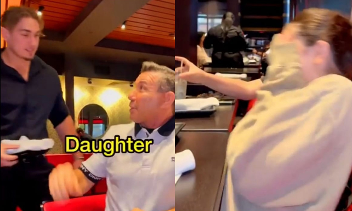  Viral Video Father Fun With Daughter When She Says Waiter Is Cute Details, Waite-TeluguStop.com