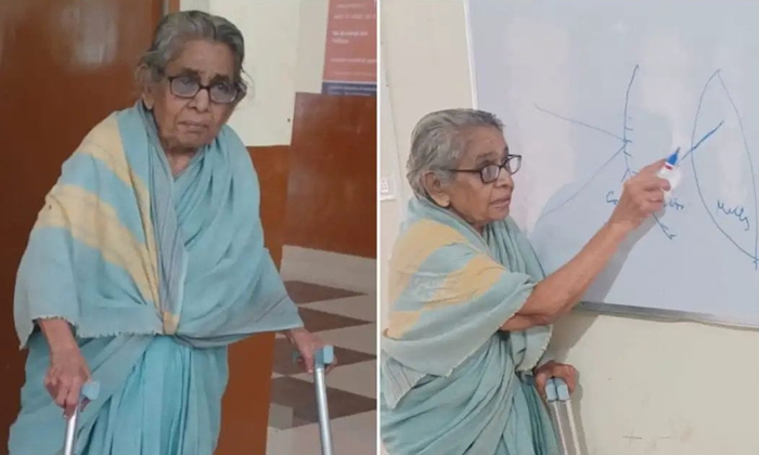  95years Old Santhamma Giving Lectures To Students Details, 95 Years, Old Women ,-TeluguStop.com