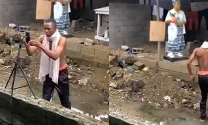  Man Lost Mobile In Water While Doing Dance,funny Video,man Talent, Viral Latest,-TeluguStop.com