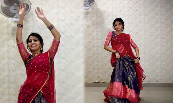  A Young Lady Who Danced Wonderfully To A Folk Song , Women Dance, Viral Latest,-TeluguStop.com