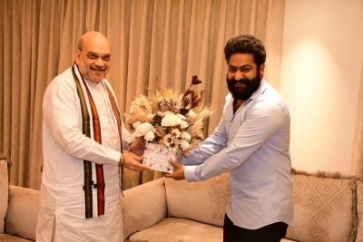  Junior Ntr Calls On Amit Shah In Hyderabad (ld)-TeluguStop.com