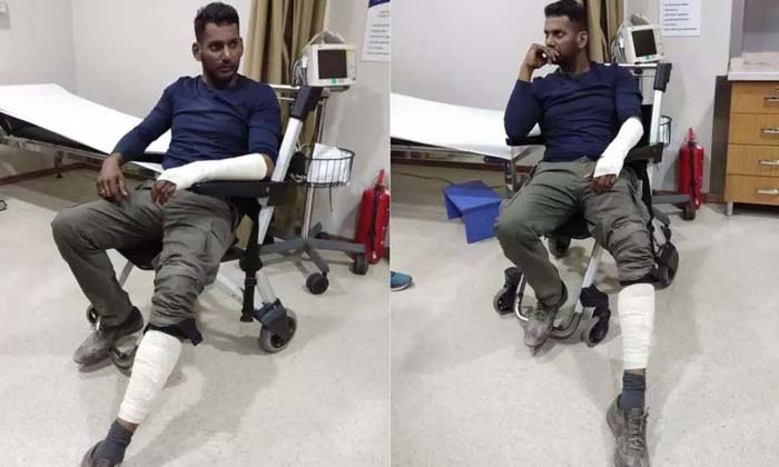  Vishal Injured In Shooting Again , Vishal ,laṭhi , Powerful Police Officer , K-TeluguStop.com