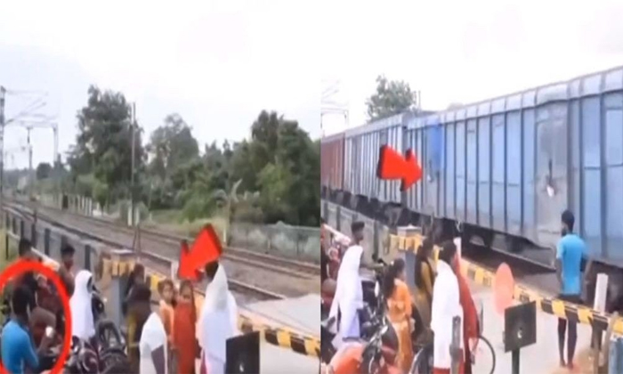  Man Robbing Phone Crossing The Railway Track Video Viral Details, Theif, Viral L-TeluguStop.com