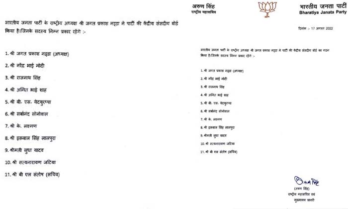  Bjp's New Parliamentary Board Announcement , Parliamentary Board Announcement ,b-TeluguStop.com